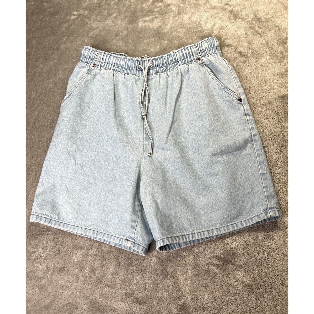 Vintage 90s Jean Shorts Womens Large Blue High Rise Denim Cotton Made In USA